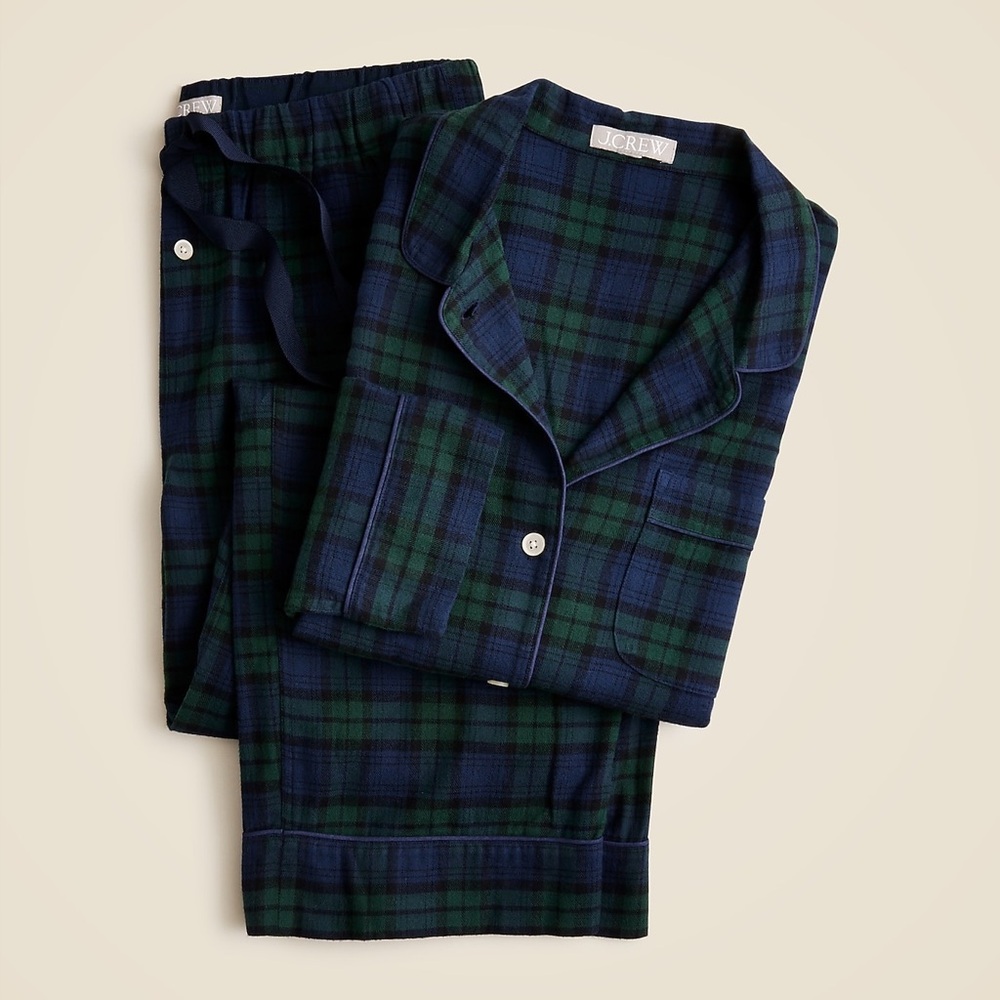 J. Crew Navy and Green Plaid Men’s Pajama Set
